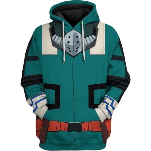 Boku no Hero My Hero Academia Midoriya Izuku Cosplay Hoodie 3D Print Hood Hoodie Jacket Pullover High Quality