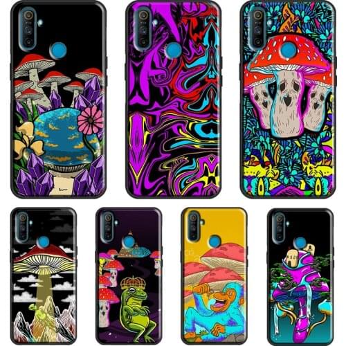 Mushroom Psychedelic Trippy Frog For OnePlus 9 Pro 8 Pro Nord 8T 9R Case For OPPO Realme 8 Pro Q3 6 7 Pro C15 C3 GT Cover