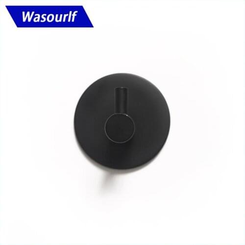 Wasourlf Black Single Robe Hooks Brass Viscose For Towel Bathroom Hardware Bathroom Fixture Home Improvement Towel Holder Round