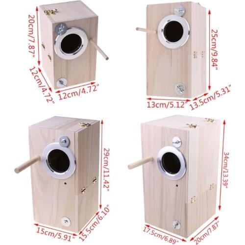 Wooden Bird Nesting Breeding Box House Parakeet Mating Case with Clear Window fo Dropshipping