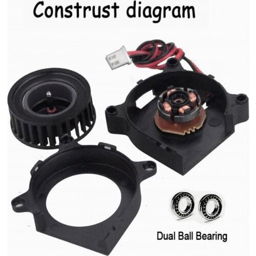 Gdstime 10 pcs DC 40x20mm 40mm 24V 0.1A dual ball blower 4cm 40mm*20mm Blower Fan