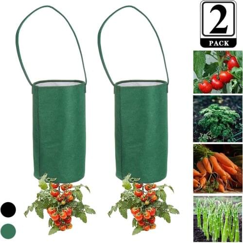 2Pcs New Garden Plant Grow Bag Vegetable Hanging Flower Pot Planter For Tomato Chili Pepper Growing Home Garden Supplies