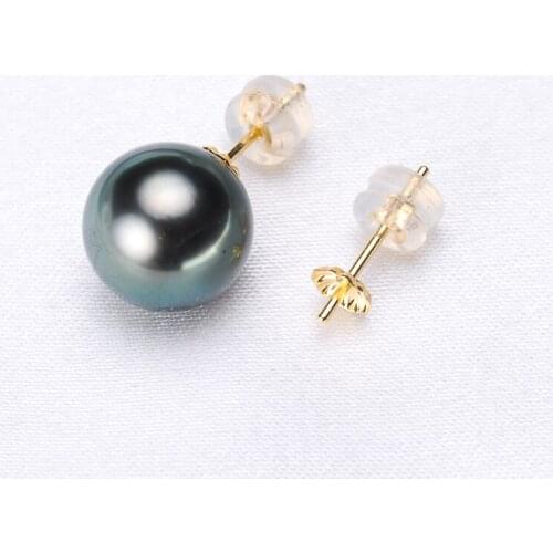 Genuine 18K Yellow Gold Earrings Findings and Component AU750 Jewelry Stud Earrings Women Nice Gift