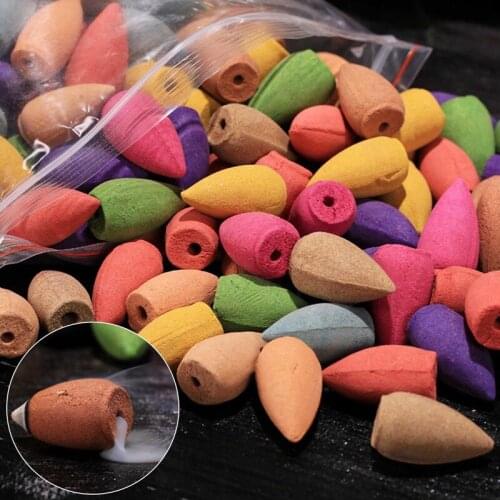 New Multi-function Natural Sandalwood Backflow Incense Colorful Indoor Tower Zen Incense Air Purify Freshener Cone Home Supply