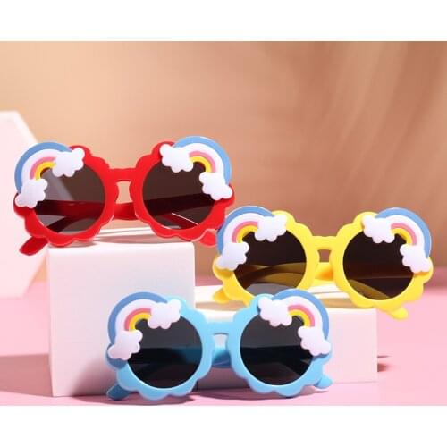 New Super Cute Girl Rainbow Glasses Baby Star Glasses Sweet Round Frame Girl Decoration Sunglasses Holiday Gift