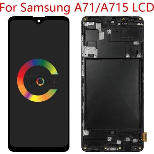 Suitable for Samsung Galaxy A71 LCD SM-A715F/DSN SM-A715F/DS display touch screen digitizer instead of A715 display AMOLED