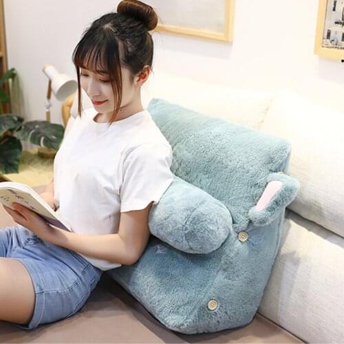 Bed Couch Chair Blanket Sofa Cushion with Triangular Backrest Pillow Bed Backrest Office Chair Pillow Support Waist Cushion