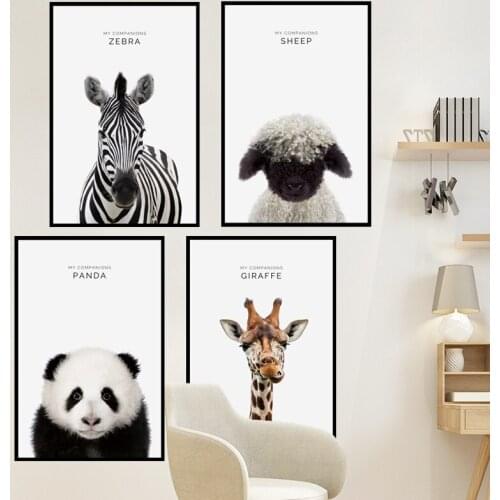 Panda Zebra Sheep Giraffe Modern Home Decoration Wall Sticker Living Room Bedroom Creative Wall Decals Poster Mural