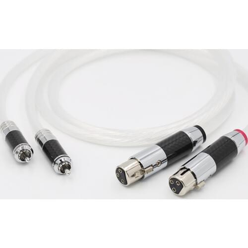 Pair 5N Silver Plated 2RCA Male TO XLR Female Plug Audio Cable HIFI