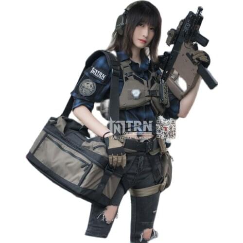 Sexy Women Tactical Vest Bikini Chest Outdoor Paintball Molle Rig Quick Release Adjustable 500D Handsome Games Protection