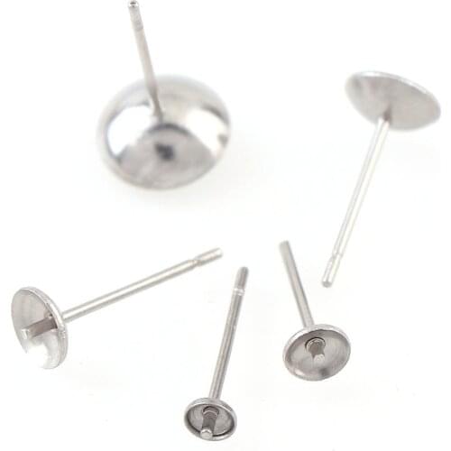 8g3/ 4/5/6/8mm Stainless Steel Earring Post Stoppers Post Earring Studs PinsFor Diy Jewelry Finding Steel Ear Jewelry Findings