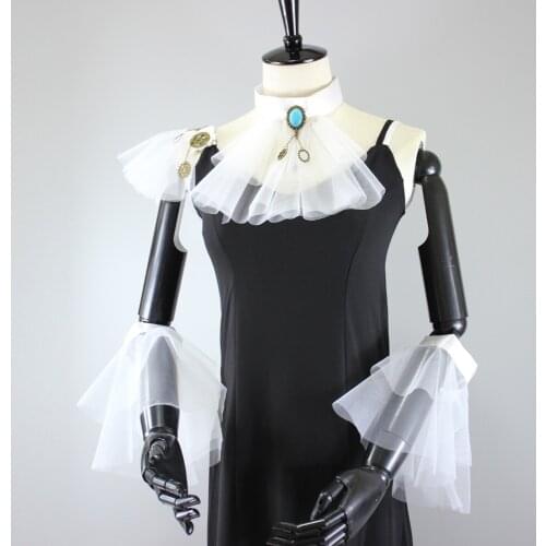 Punk wind mesh yarn collar fake collar hand sleeves epaulettes set collar collar fake silk silk satin bow fake collar blazer sui