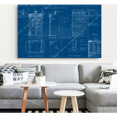 MT023 Nordic Doctors who blueprint TV play Series Show Canvas Wall Art Picture Oil Painting Poster And Prints Modern Home Decor