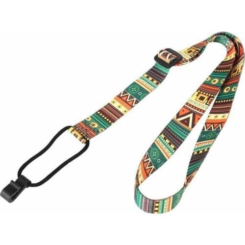 Ukulele Colorful Ethnic Wind-Printing Rubber Durable Musical Instrument Hook Guitar Strap Accessories Belt A1O1