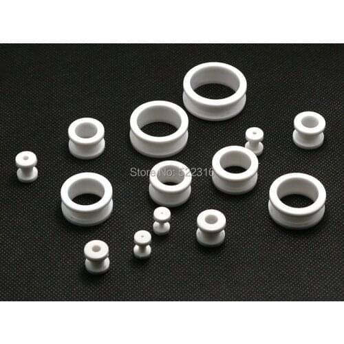 Screw fit ear plug flesh tunnel gauges expander wholesale body piercing jewelry mix size lot 2mm-24mm uv acrylic white 28pcs