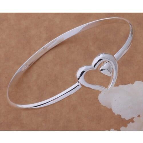 SZ-AB046 Hot Silver Color Gift Women Lady Nice High Quality Fashion Jewelry Single Heart Bracelet /afvaixca Bsaakjha