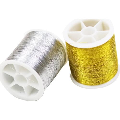 Gold/Silver Sewing Threads 100m Durable Polyester Cross Stitch Embroidery Thread Overlocking Machine Strong Sewing Supplies
