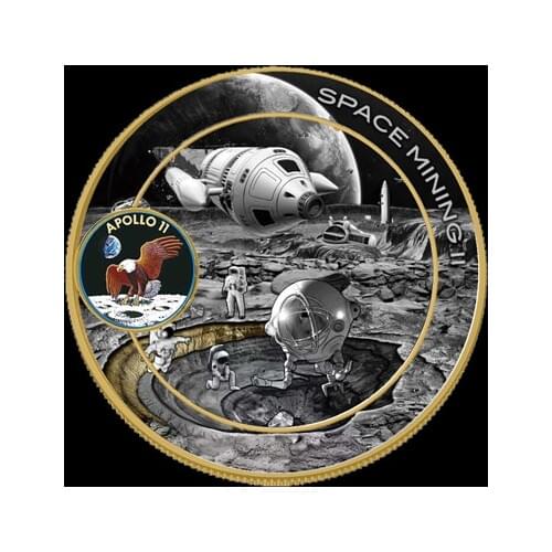 Apollo 11 50th Anniversary Gold Collectibles Coins Challenge Coin US Medal Collector Dropshipping No2