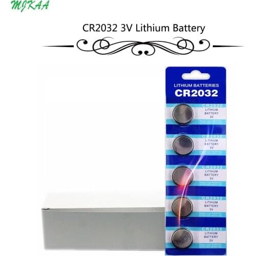 100Pcs=20Card CR2032 Button Batteries BR2032 DL2032 ECR2032 Cell Coin Lithium Battery 3V CR 2032 For Watch Electronic Toy Remote