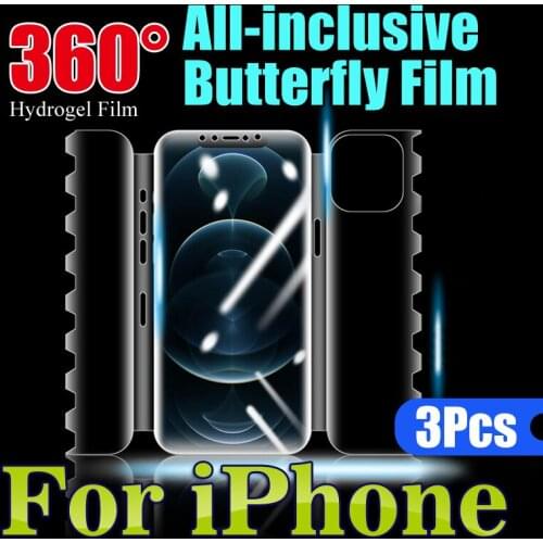 Full Coverage 12ProMax Butterfly Screen Protector For IPhone 11ProMax 11 Pro 12Mini Front Back Hydrogel Film IPhone12 XS XR Soft
