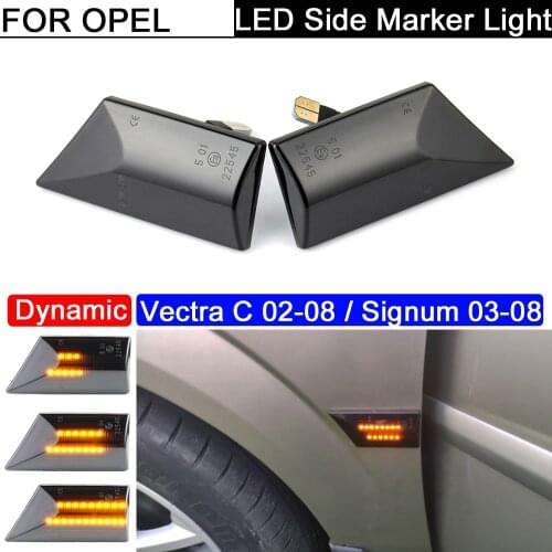 2Pcs Error Free LED Side Marker Lamp Dynamic Amber Turn Signal Indicator Light For Opel Vectra C 2002-2008 Signum 2003-2008