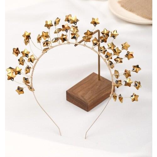 2Pcs Baroque Exquisite Star Bride Crowns Hairbands Wedding Accessories Headband Rhinestone Bridal Diadem Tiaras Hair Ornaments