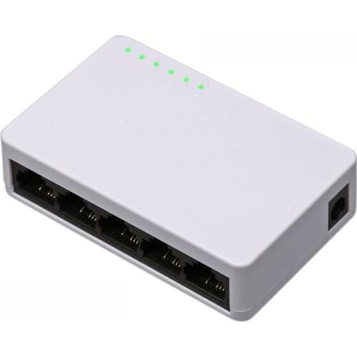 5 Ports 100Mbps High Speed Mini Fast Ethernet LAN RJ45 Network Switch Switcher Hub Desktop PC US/EU adapter