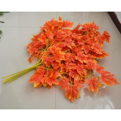 65CM Length Artificial silk Red Maple Leaf Tree Leaf Leaves Branch for Wedding Home Office Decorations supplies