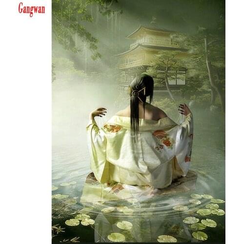 5D Diy Diamond Painting spa woman landscape Square Diamond Rhinestones Cross Stitch set Diamond Embroidery Mosaic decoration ART