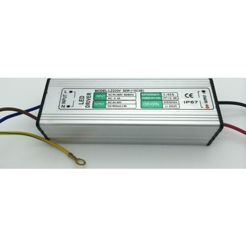 Free shipping 30W Floodlight LED Driver IP65 waterproof floodlight lighting transformer AC 90V-265V output DC30-36V 900mA
