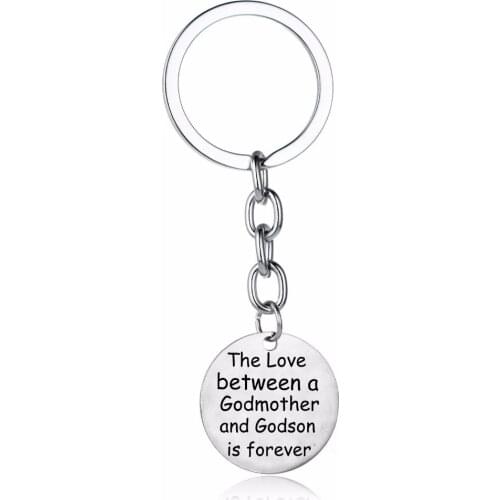 Family Keychains Keyrings Love Between Godmother And Godson Is Forever Key Chains Rings Bags Keyfob Gifts NANA Grandma Jewelry