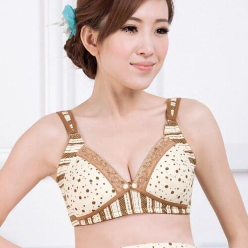 .Breast Feeding Maternity soft Nursing Bra polka dot Breastfeeding Bra For Feeding Mother Cloth cotton front botton Pregnant bra