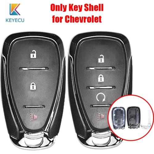 Keyecu Smart Remote Key Shell Case 3 4 Buttons for Chevrolet Equinox Bolt EV Trax 2017 2018 2019 - HYQ4AA, HYQ4EA