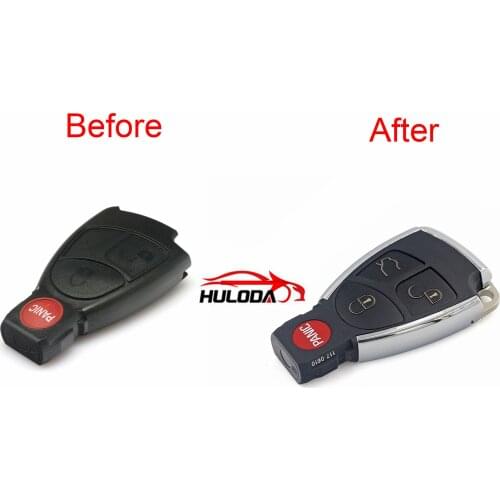 3+1 Buttons Remote Auto Smart Key Case Shell For Mercedes Benz B C E ML S CLK CL GL W211 Chrome Style With Battery Holder