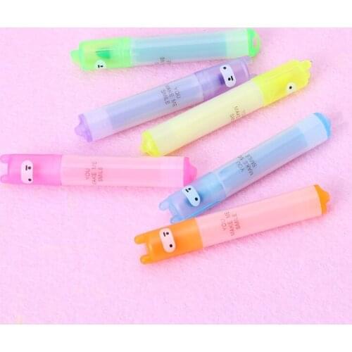 CPDD 6x Korean Creative Mini Highlighter Lovely Cartoon Marking Pen Office Stationery