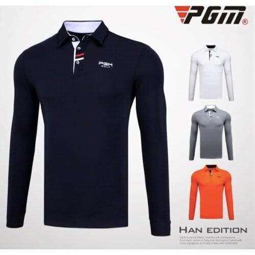 PGM Golf Men T-Shirts Sports Leisure Autumn Winter Long Sleeve Shirts Elasticity Warm Mens Clothing YF095 Wholesale