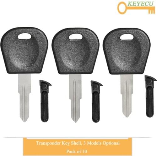 KEYECU 10 Pieces/Lot, Uncut New Transponder Ignition Car Key Shell Case Cover Housing for DAEWOO