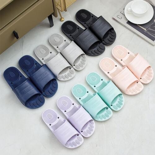 New Home Slippers Four Seasons Massage Slippers Men and Women Soft Soled Shoes Hollow Non-slip Sandals
