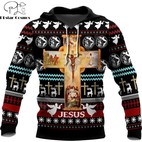 Merry Christmas Jesus 3D All Over Printed Mens Autumn Hoodie Sweatshirt Unisex Streetwear Casual Zip Jacket Pullover KJ635