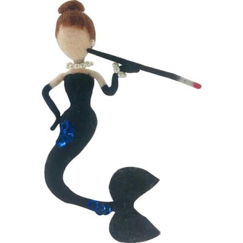 Felting Kit Princess Mermaid Needle Wool Felting Craft Gift for Mom, Felting Mat, Felting Needles, Video Manual, Height 10cm(4")