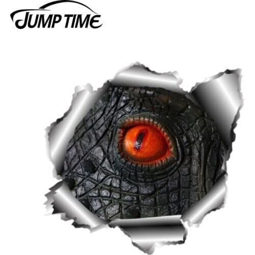 Jump Time 13cm x 12.4cm Reptile Eyes Car Sticker Torn Metal Decal Reflective Sticker 3D Funny Decal Car Styling Waterproof