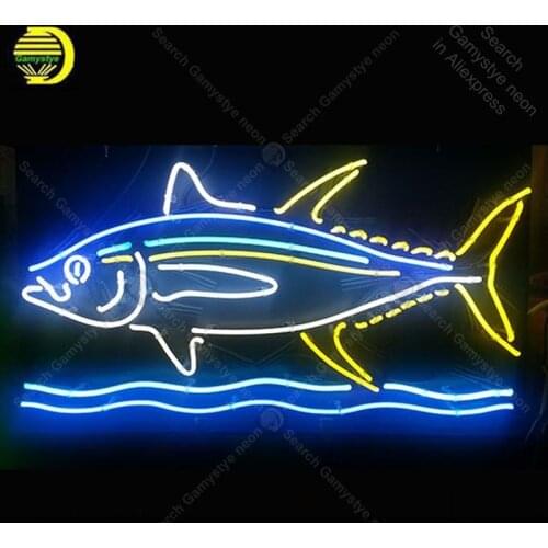 Neon Sign Personalized Fish Neon Signs Real Glass Tube Neon Bulb Signboard decorate food Restourant Handcrafted lamps Light up