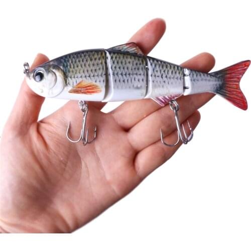 New Simulation Fishing Lure 15cm 3D Eyes 4-Segment Lifelike Fishing Hard Lure Crankbait With 2 Hook Fishing Baits Pesca Cebo