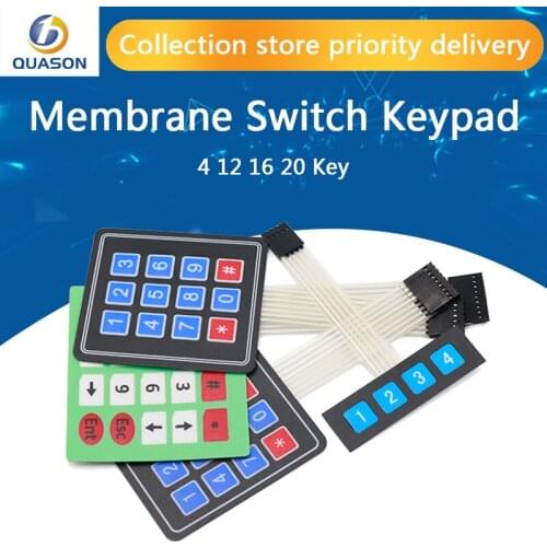 New 4 12 16 20 Key 4*4 Membrane Switch Keypad 1x4 3x4 4x4 4*5 Matrix Array Matrix keyboard for arduino smart car
