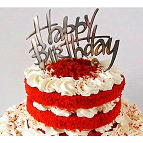 New Happy Birthday Cake Topper Gold Black Birthday Acrylic Cake Topper For Kids Birthday Party Cake Decorations Baby Shower