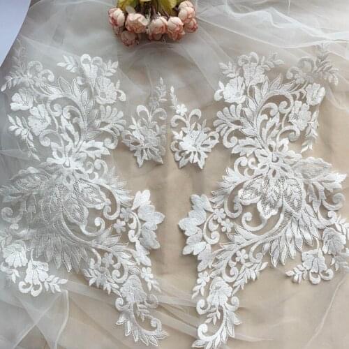 Wholesela Embroidered Applique Medallions Piece Lace For Wedding Bridal Dress Applique Lace