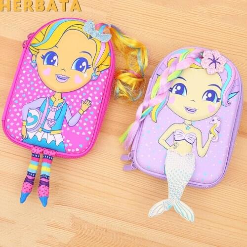 Girls pencil box 3D EVA multi-function big pencil case stationery school supplies storage zipper container estuche papeleria