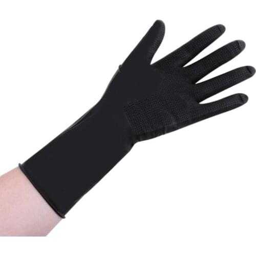 2pcs Hair Gloves Hair Shampoo Hair Coloring Antiskid Gloves Repeated Use of Gloves Salon Tools Black Latex with Particles Gloves