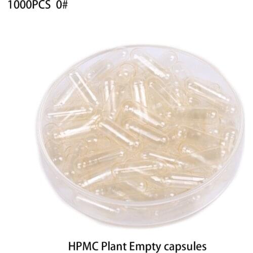 1000PCS Cellulose Clear HPMC Plant Empty Capsules, Pill Case, Vegetarian Capsules Joined Capsule