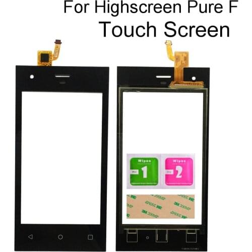 Phone Touchscreen For Highscreen Pure F Touch Screen Digitizer Panel Sensor Front Glass Repair Tools 3M Glue Wipes
